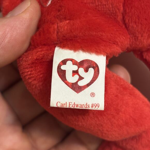 Ty Beanie Baby Carl Edwards Bear MWMT 2007 Nascar #99 Office Depot Giftable EUC - Picture 9 of 12